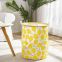 household living room lemon laundry basket round recycled storage basket canvas cotton fabric storage basket