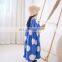 Children's skirt summer new style Korean board back U-neck big polka dot one-piece girl dress puff sleeve one-piece dress