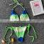 Green Micro Bikini Thong Sexy Swimsuit Female Bathers Halter Push Up Swimwear Women 2019 String Bathing Suit Neon Biquini