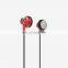 High  quality mega  bass metal  flat -ear  3.5mm  earphone