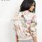 Pink Floral Print Women Bomber Jacket