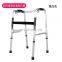 High strength stainless steel one button folding zimmer walker walking frame for old and disabled