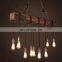 Retro industrial style chandelier decoration pendant lights nostalgic creative personality wooden pendant lamp
