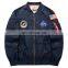 Factory Direct Wholesale Embroidered Mens Clothing Hip Hop Satin Coat Custom Nasa Bomber Jackets Zip Up Thick Jacket for Winter