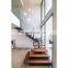 glass tread straight double stringers stairs/outdoor crystal staircase