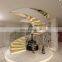Luxury LED Solid Wood Spiral Staircase With Balustrades