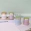 wholesale hot sale romantic luxury ceramic candle jar with wooden lids in bulk