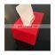 Customized Napkin Box Sanitary Napkin Case Red Acrylic Rectangular Tissue Box