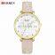 CURREN 9046 Women Simple Flower Pattern Elegant Watches Ultra Thin Dial Quartz Leather Fashion Wristwatch