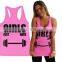 Custom Design Printed Gym fitness yoga Sexy ladies singlets tank top gym one color pure cotton singlet for women girls