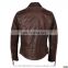 Brown cowhide leather jacket 100% genuine cowhide leather jacket for men polyester lining jacket manufacturer in Pakistan