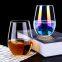 Wholesale Rainbow Colored Champagne Flute Goblet Wine Tumbler Drinking Glass