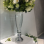 Wedding Table Centerpiece Decoration Clear And Gold Tall Trumpet Glass Vases
