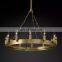 Modern luxury American retro room hotel decoration round chandelier lighting Camino retro filament glass lampshade chandelier