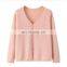 Lady's Eco-friendly V Neck Knitted Oversized 100% Cashmere Cardigan Button Front Back Logo Solid Pattern Casual Autumn Style