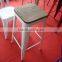 MCH-1505 Yellow Wood Stool 65cm Height Metal French Bistro Chairs