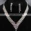 Elegant Rhinestone Necklace Shining Double Crystal Chain Necklace Set