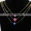 10mm OP05 Synthetic Heart Shape opal Pendant Silver Chain Necklace in wholesale price