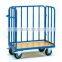 Hot sale folding metal logisitc moving mesh roll container with plastic base pannel