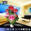 LED Color change big power fiber optic flowers -Red Penoy with color change funtion for home decorative with ROHS and CE