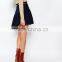 Women's Stretch High Waist Skirt Plain Skater Flared Pleated Sexy Mini Skirt