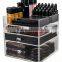 Hot Sale Amazon Diamond Knob 8 Drawers Acrylic Makeup Organizer Cube Clear Acrylic Storage Boxes