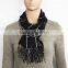 Woman Double Face Yarn Dyed Cashmere Scarf With Fringe