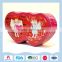 Unique double heart shape gift packaging tin box for Valentine's Day