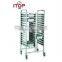 Stainless Steel highter double row Tray liquor trolley with 6 pans