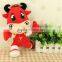 Tradehelp Customize 6.3" lovely cartoon happy milk cow toy, cute cattle creative plush stuffed toy