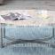 Foshan Living Room Stainless Steel Base Classic Coffee Table With White Marble