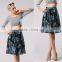 Stylish Lady Sexy Women's Fashion Knee-length Floral Printed Pleated Skirt