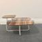New arrival two layercovered paper coffee table with metal legs