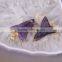 Natural Amethyst Gem Stone Pendant, Stone Point Pendant, Gold Plated Edged Drusy Amethyst Pendant, Druzy Pendant