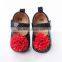 drill floral print infant flower leather shoe baby girl shoes