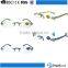 1.5 power reading glasses metal indoor rimless frame fashion wooden outdoor factory for reading ling temple unisex bright color