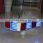Road safety 12pcs Red blue modules 4sides LED flashing light solar traffic warning light
