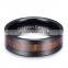 Classic design koa wood inlay tungsteng carbide ring black plating