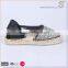 Wholesale low price ladies canvas flat espadrille