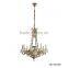 Luxury Bronze Chandelier With Butterfly Crystal Pendant, Imitated Butterfly Design Brass Droplight For Home Decor