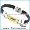 Bulk 316L titanium women / mens braided leather bracelet wholesale