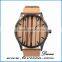 Private label your own logo leather band wristwatch wholesale wood watch