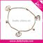 Thin chain stainless steel bracelet with star pendant plated in gold woman