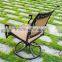 outdoor garden swivel chair in cast aluminum material with sling fabric armrest stackable spring dining chair