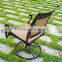 outdoor garden swivel chair in cast aluminum material with sling fabric armrest stackable spring dining chair