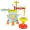 Dongguan Toys Kids Electronic Toy Drum Set with Adjustable Sing-along Microphone and Stool from Factory