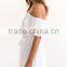elegant women white dress off shoulder short sleeve fashion boutique dress