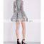 Customized Lady Apparel Round Neck Long Sleeves Lace Embellished Velvet Dress(DQM006D)