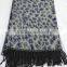 Fashion Large Latest Jacquard Wool Leopard 100%viscose Winter Shawl