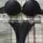 M859 Runwaylover 2016 Sexy Black Metallic Crystal Diamond Bikini Swimwear